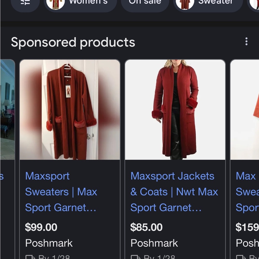New W/OT- Maxsport Red Cardigan